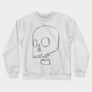 Hand-drawn Black Skull Crewneck Sweatshirt